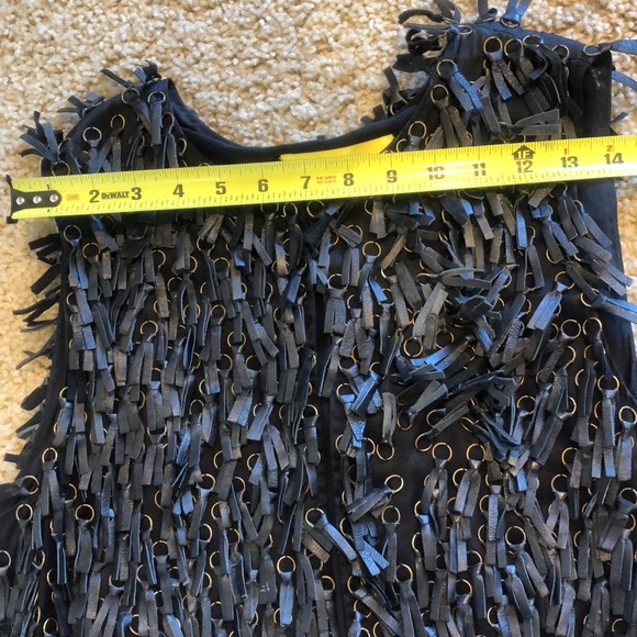 Catherine Malandrino Leather and Metal Fringe Vest 0/Xs - Picture 8 of 8